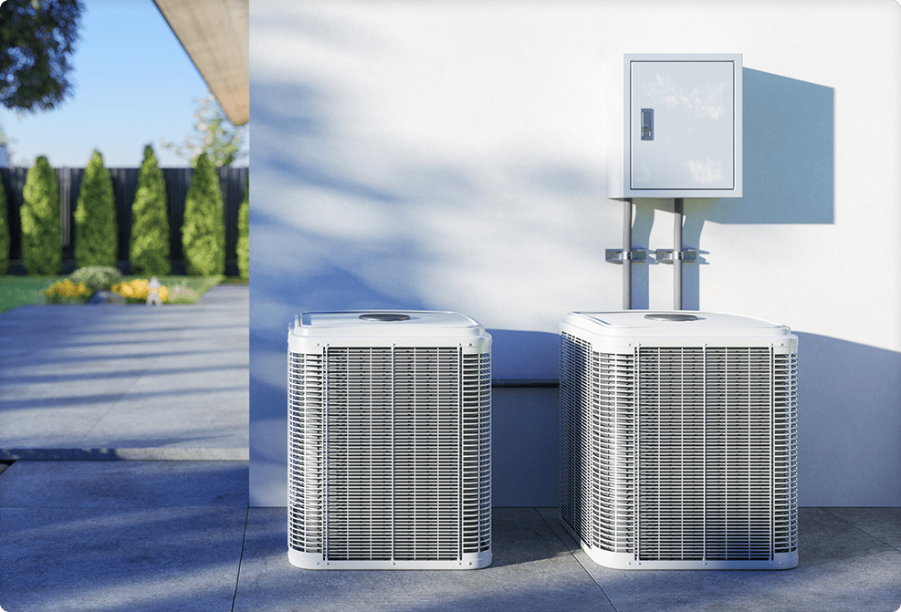 Two HVAC units side by side.